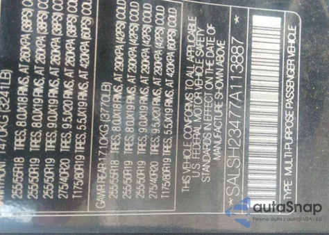 2007 Land Rover Range Rover Sport Supercharged from USA, damaged, VIN SALSH23477A113887